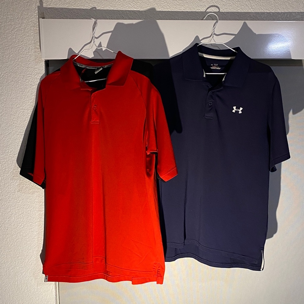 Under Armour Men’s Polo Shirts - Bold Red and Deep Navy
